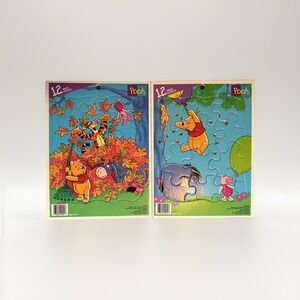 Disney Winnie the Pooh Frame Tray Jigsaw Puzzle Parker Brothers - Lot Of 2 EEUC